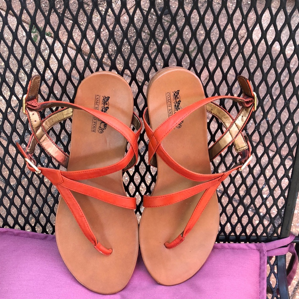 coach and four flat sandal